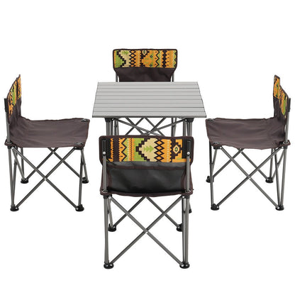 Set of 5 Foldable Camping Table and Chairs with Carrying Bag - House Comfort