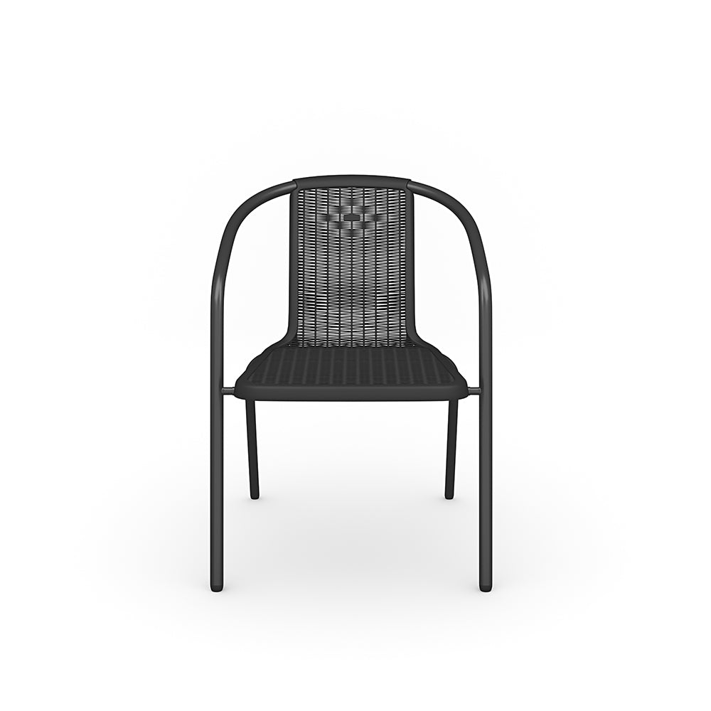 Set of 6 Stacking Patio Dining Side Chairs for All Weather Outdoor Bistro Garden - House Comfort