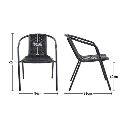 Set of 6 Stacking Patio Dining Side Chairs for All Weather Outdoor Bistro Garden - House Comfort