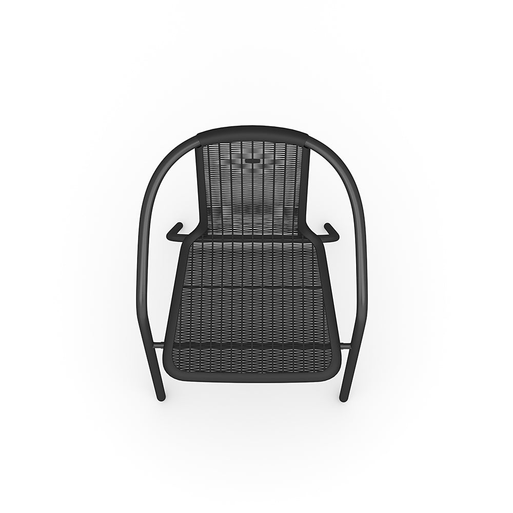 Set of 6 Stacking Patio Dining Side Chairs for All Weather Outdoor Bistro Garden - House Comfort