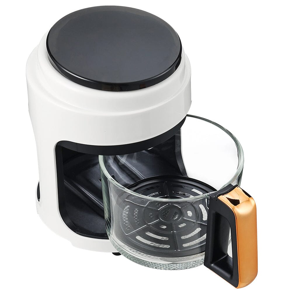 Small 2.2L White/Black Visible Basket Air Fryer - House Comfort