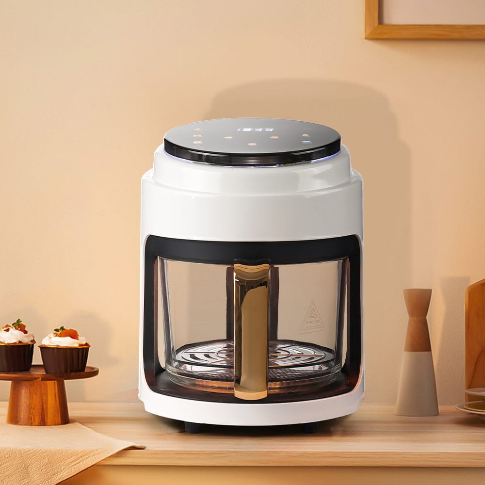Small 2.2L White/Black Visible Basket Air Fryer - House Comfort