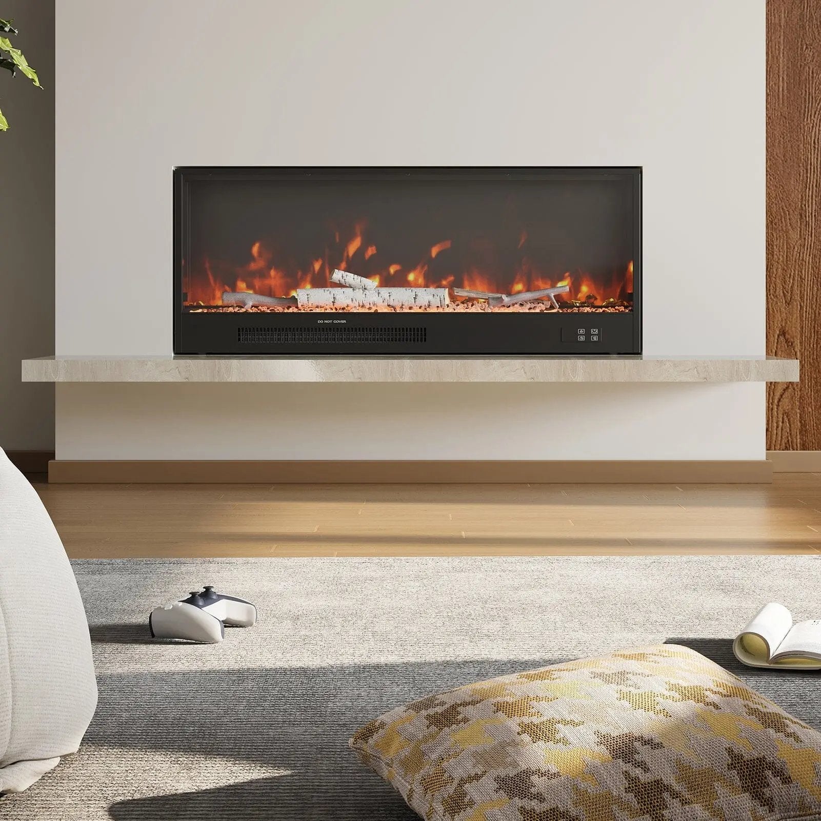 Smallbee 33/46/58inch WiFi Electric Fireplace with LED Display & Realistic Flame Effect - House Comfort