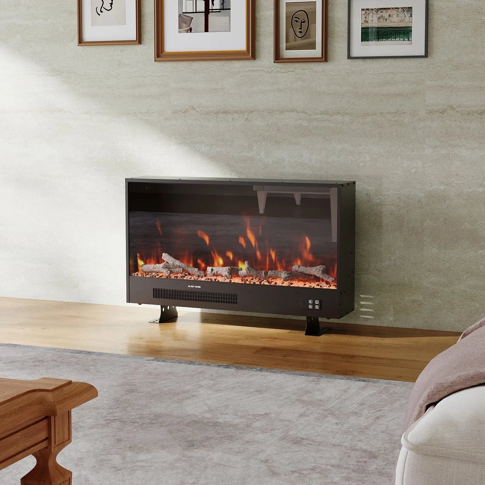 Smallbee 33/46/58inch WiFi Electric Fireplace with LED Display & Realistic Flame Effect - House Comfort