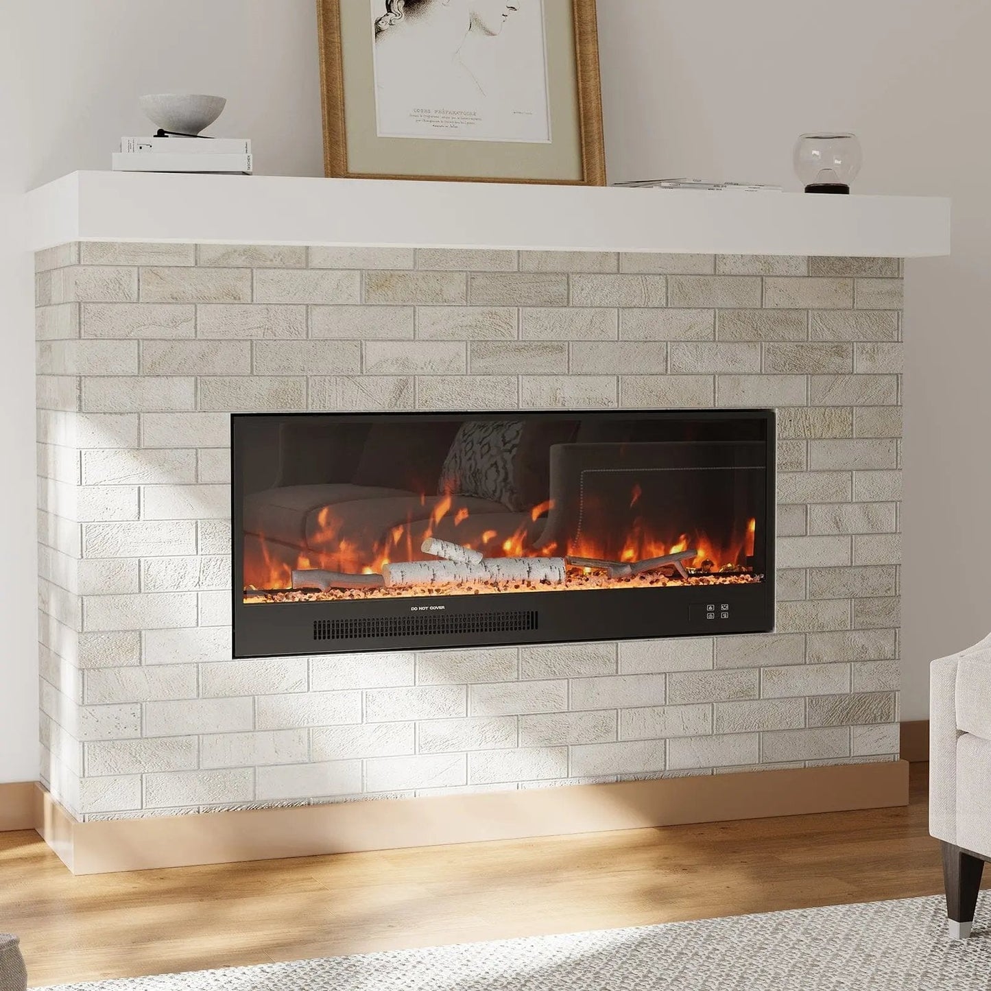 Smallbee 33/46/58inch WiFi Electric Fireplace with LED Display & Realistic Flame Effect - House Comfort