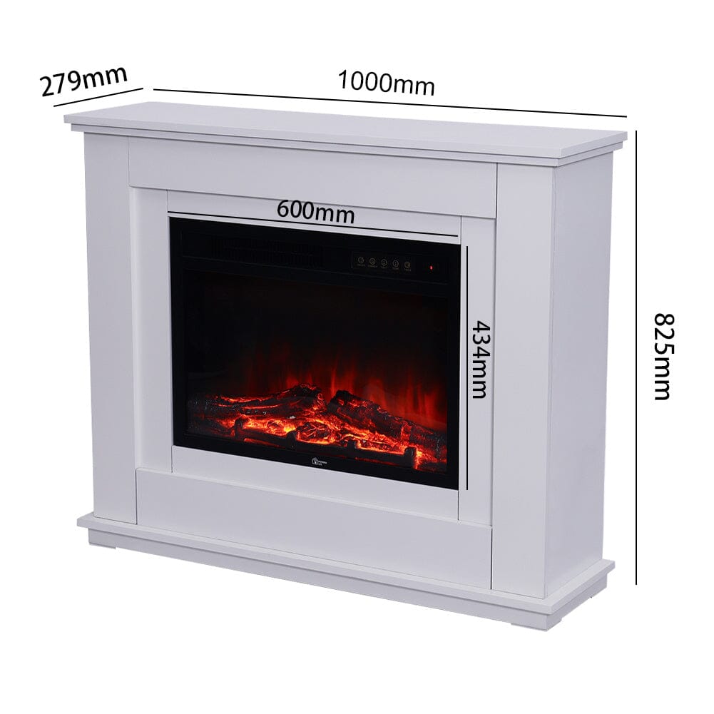 Smallbee Elegant 39 - Inch Freestanding Electric Fireplace Suite with Wooden Mantel - House Comfort