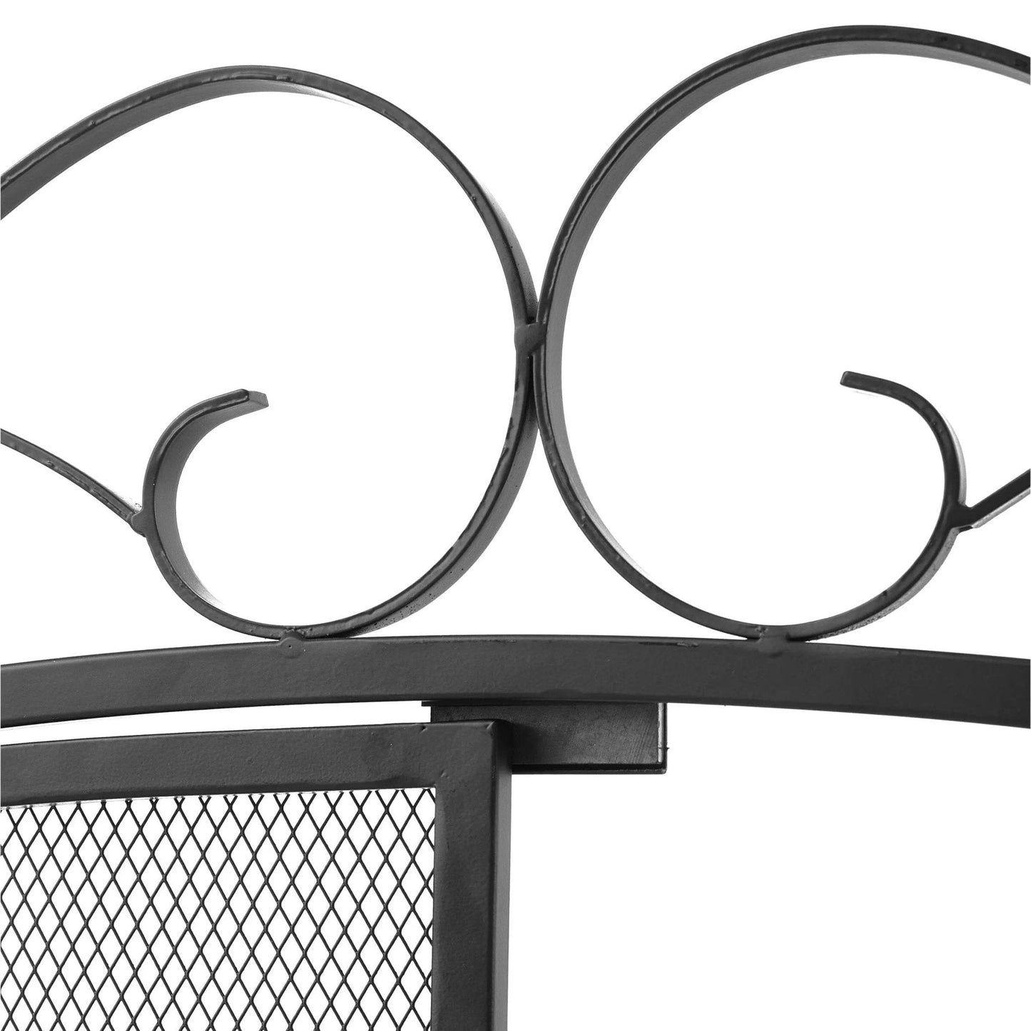 Smallbee Iron Fireplace Screen Black Powder - Coated – 114.7x84x16.5cm - House Comfort