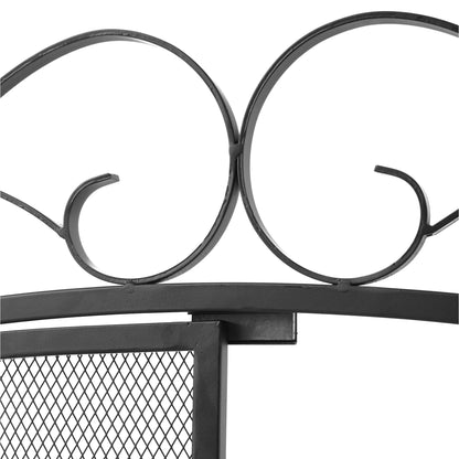 Smallbee Iron Fireplace Screen Black Powder - Coated – 114.7x84x16.5cm - House Comfort