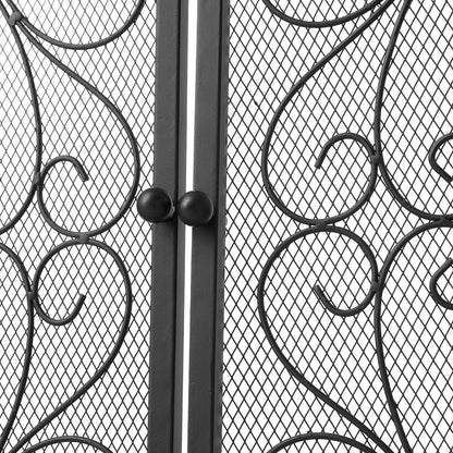 Smallbee Iron Fireplace Screen Black Powder - Coated – 114.7x84x16.5cm - House Comfort