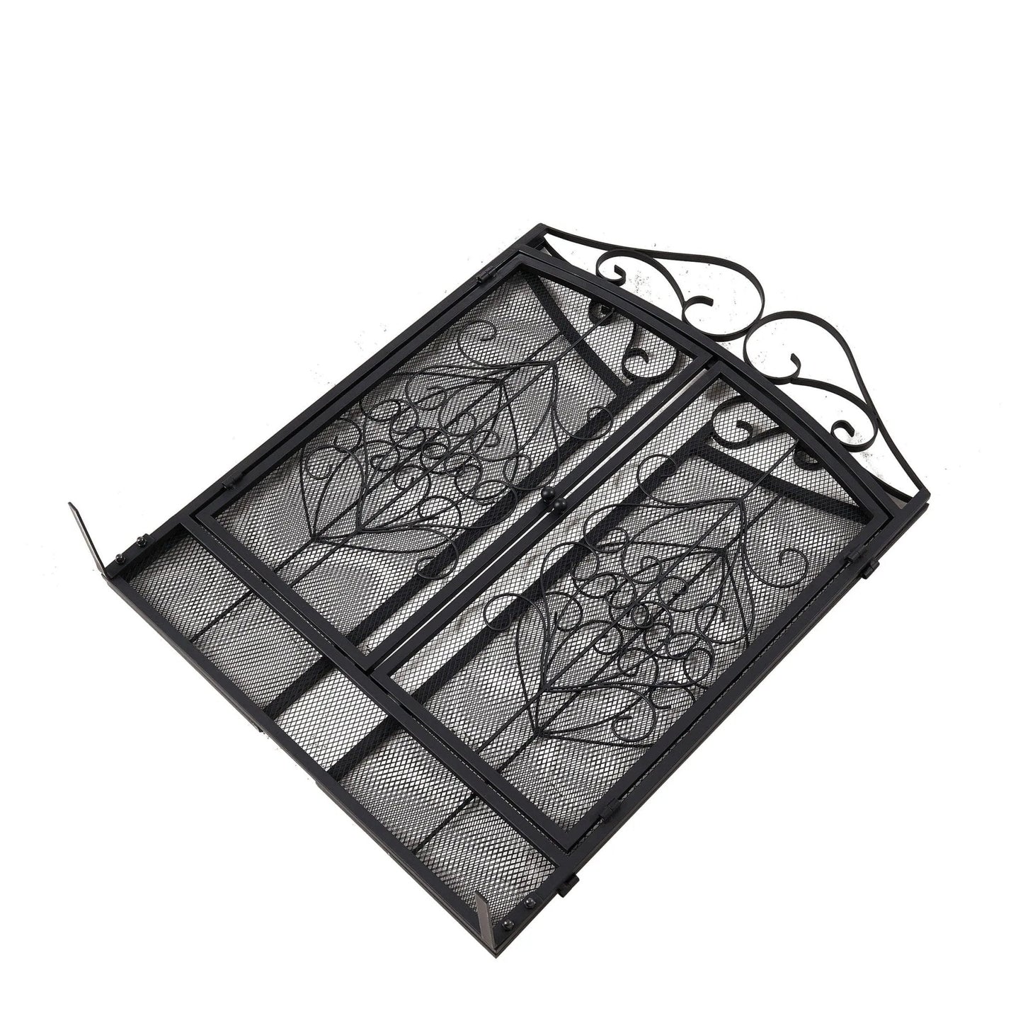 Smallbee Iron Fireplace Screen Black Powder - Coated – 114.7x84x16.5cm - House Comfort