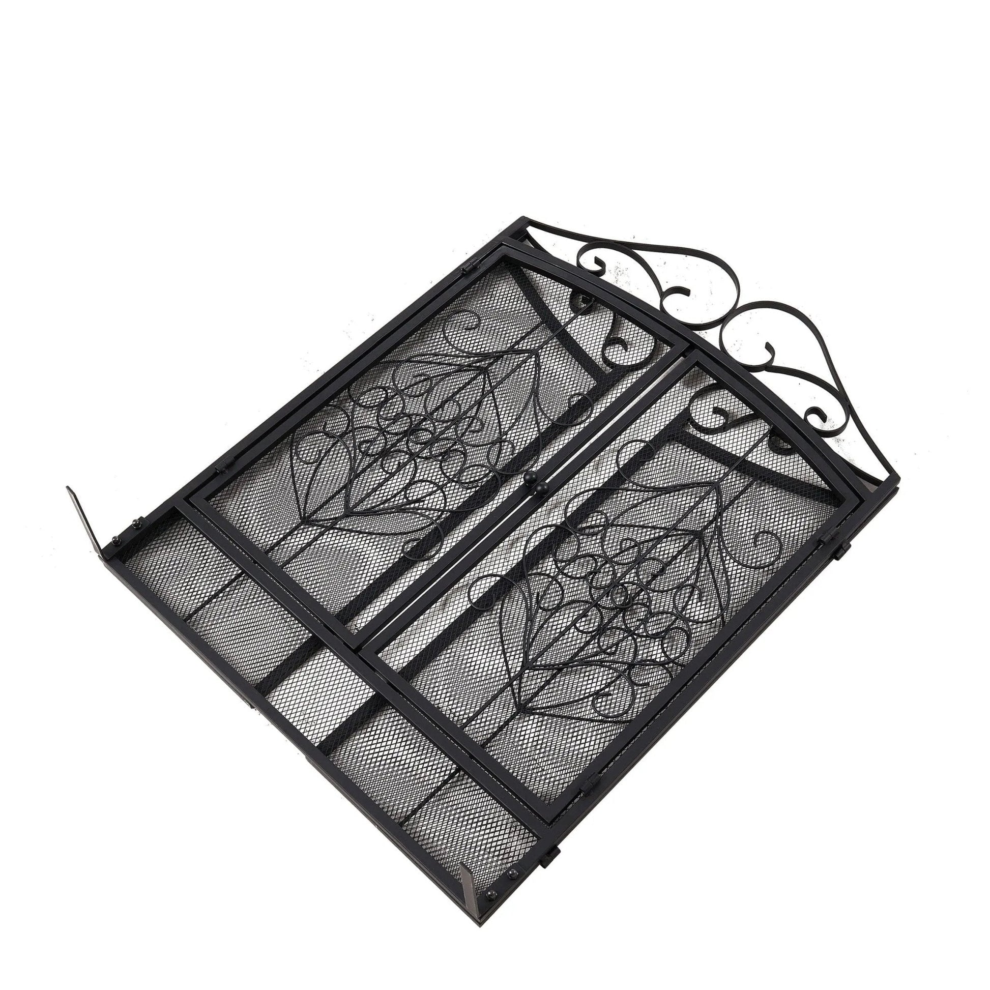 Smallbee Iron Fireplace Screen Black Powder - Coated – 114.7x84x16.5cm - House Comfort