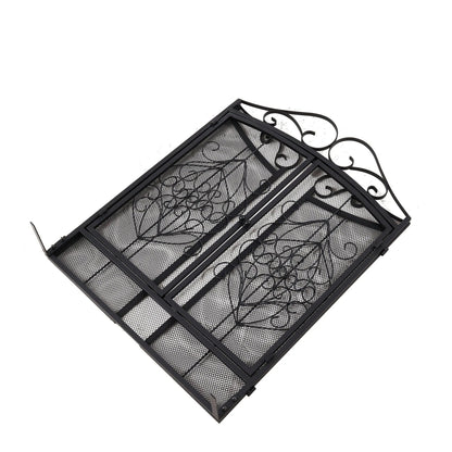 Smallbee Iron Fireplace Screen Black Powder - Coated – 114.7x84x16.5cm - House Comfort