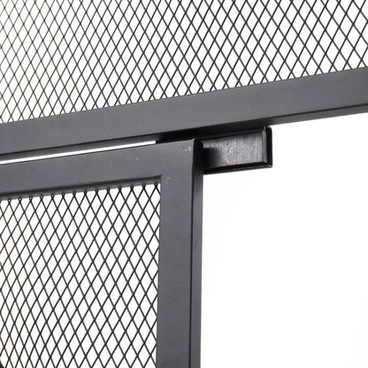 Smallbee Iron Fireplace Screen Black Powder - Coated – 89x25x71.5cm - House Comfort