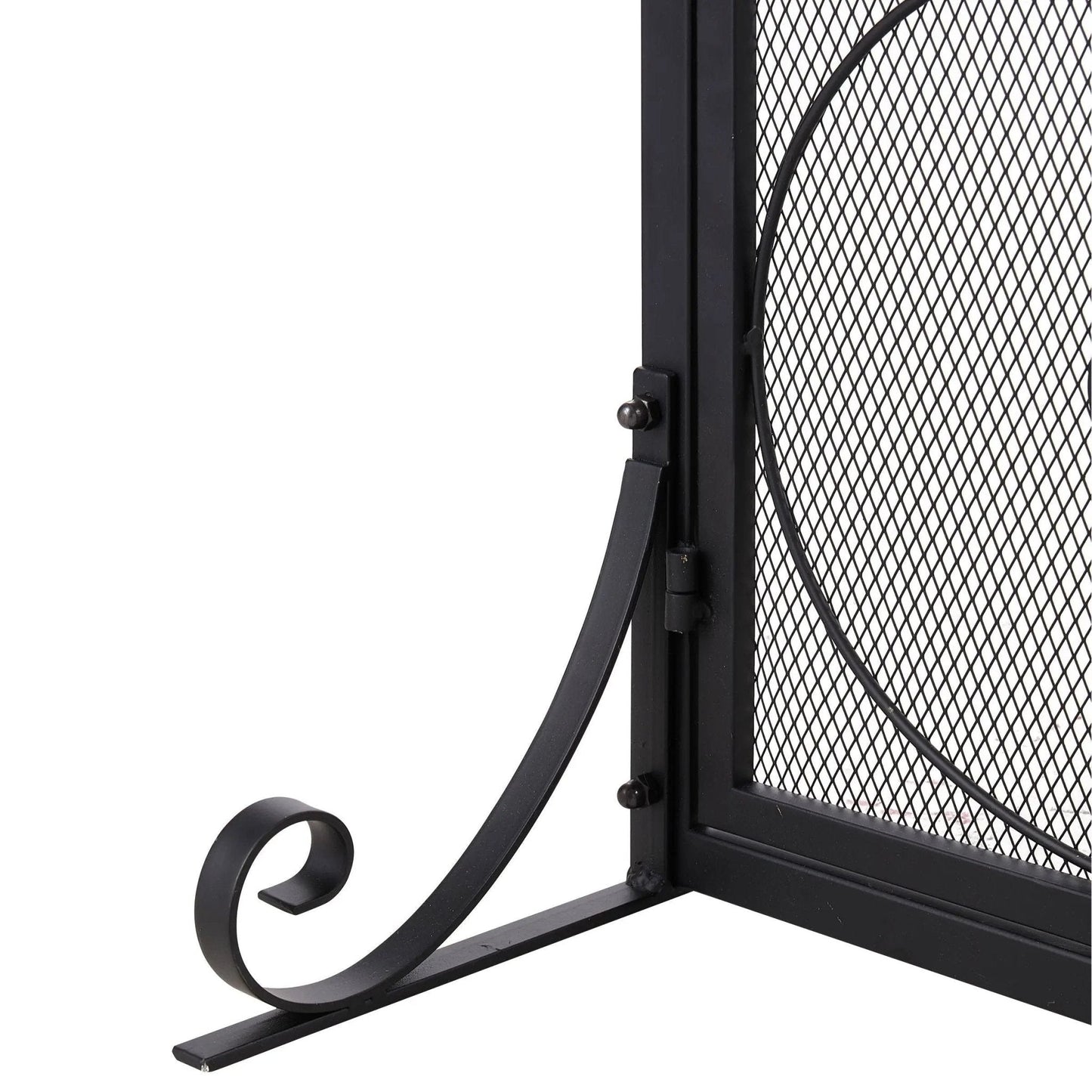 Smallbee Iron Fireplace Screen Black Powder - Coated – 89x25x71.5cm - House Comfort