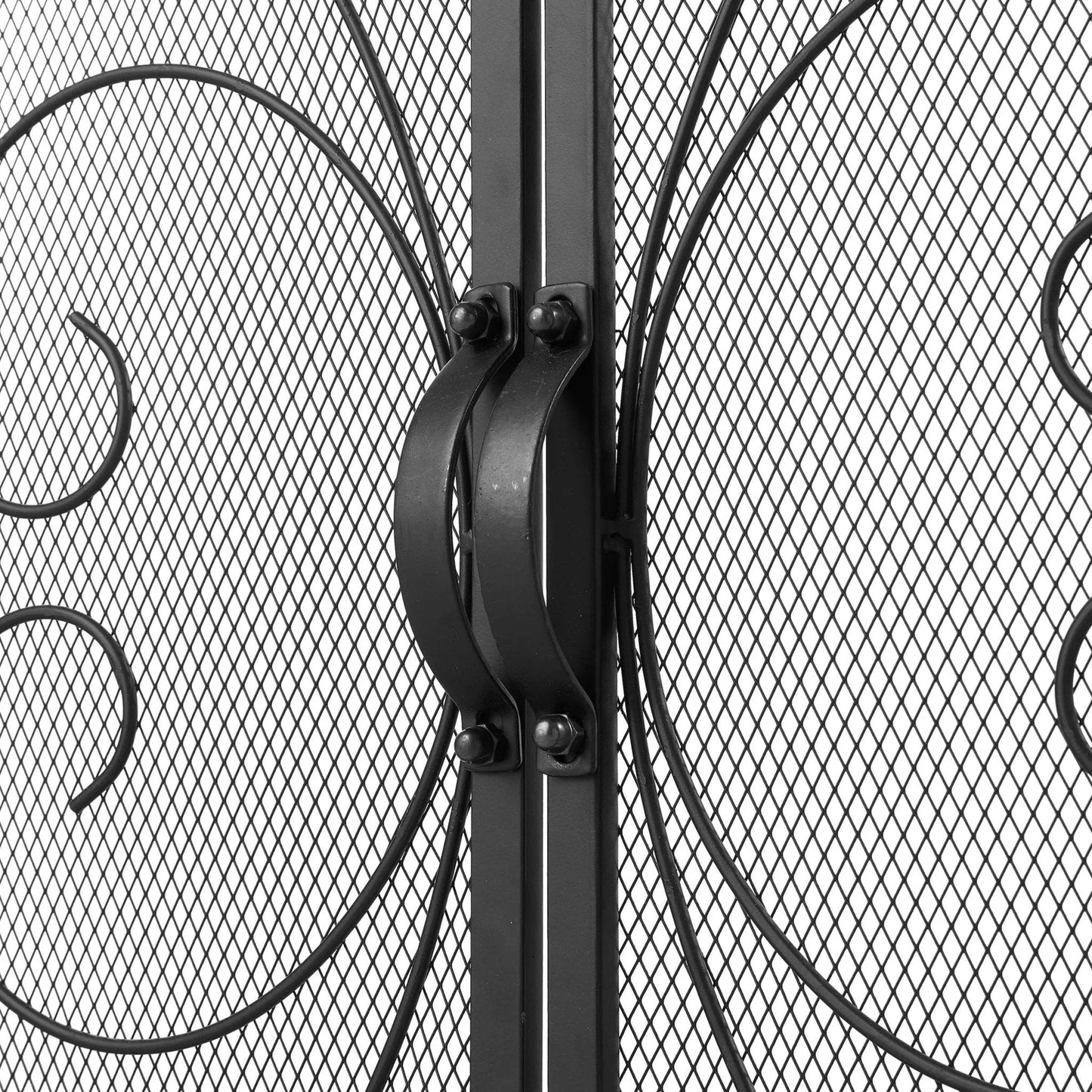 Smallbee Iron Fireplace Screen Black Powder - Coated – 89x25x71.5cm - House Comfort