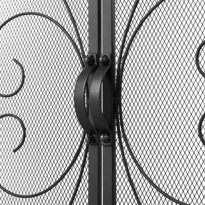 Smallbee Iron Fireplace Screen Black Powder - Coated – 89x25x71.5cm - House Comfort