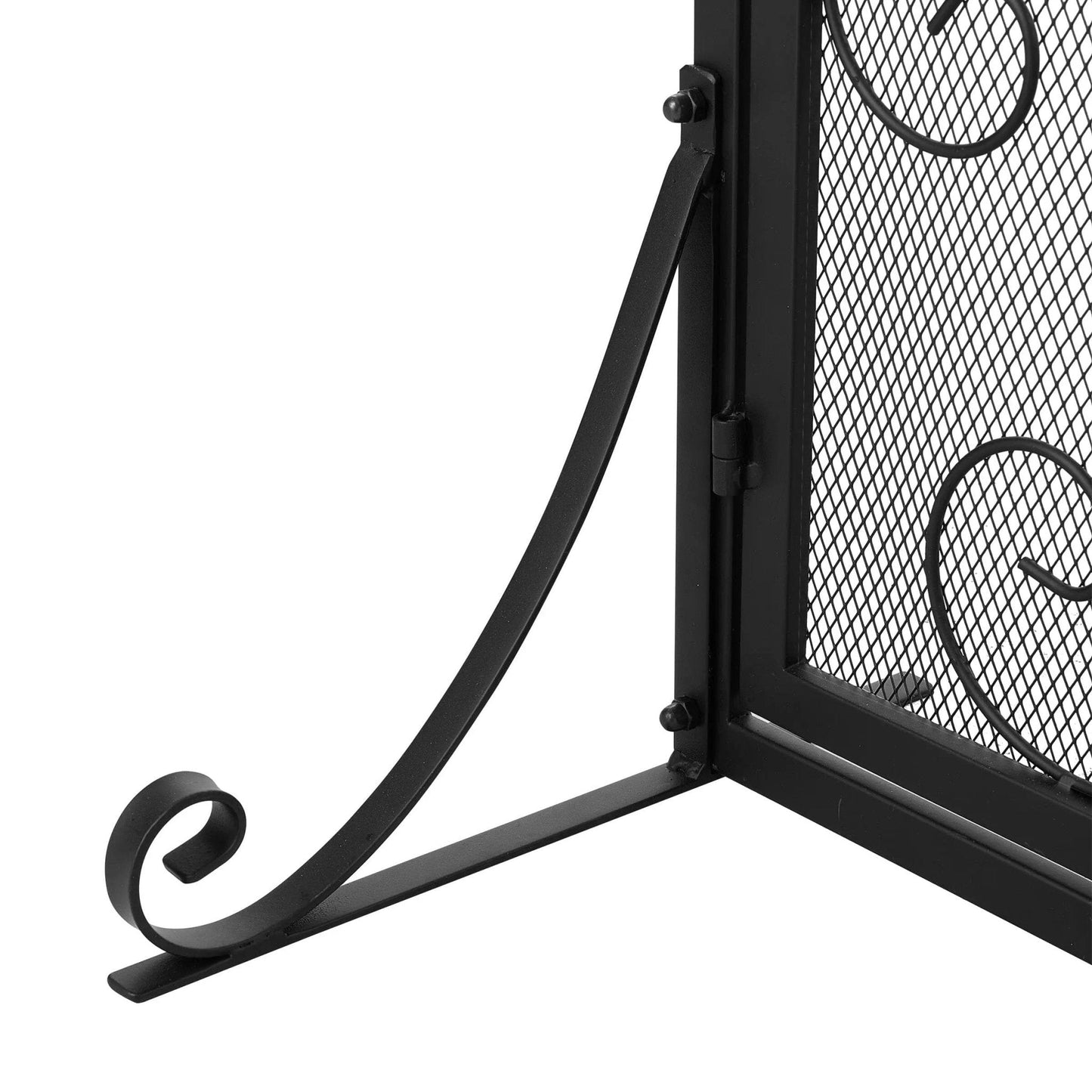 Smallbee Iron Fireplace Screen Black Powder - Coated – 90x32x78.8cm - House Comfort