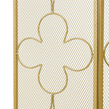 Smallbee Iron Fireplace Screen Gold Powder - Coated – 122x2.3x77.5cm - House Comfort