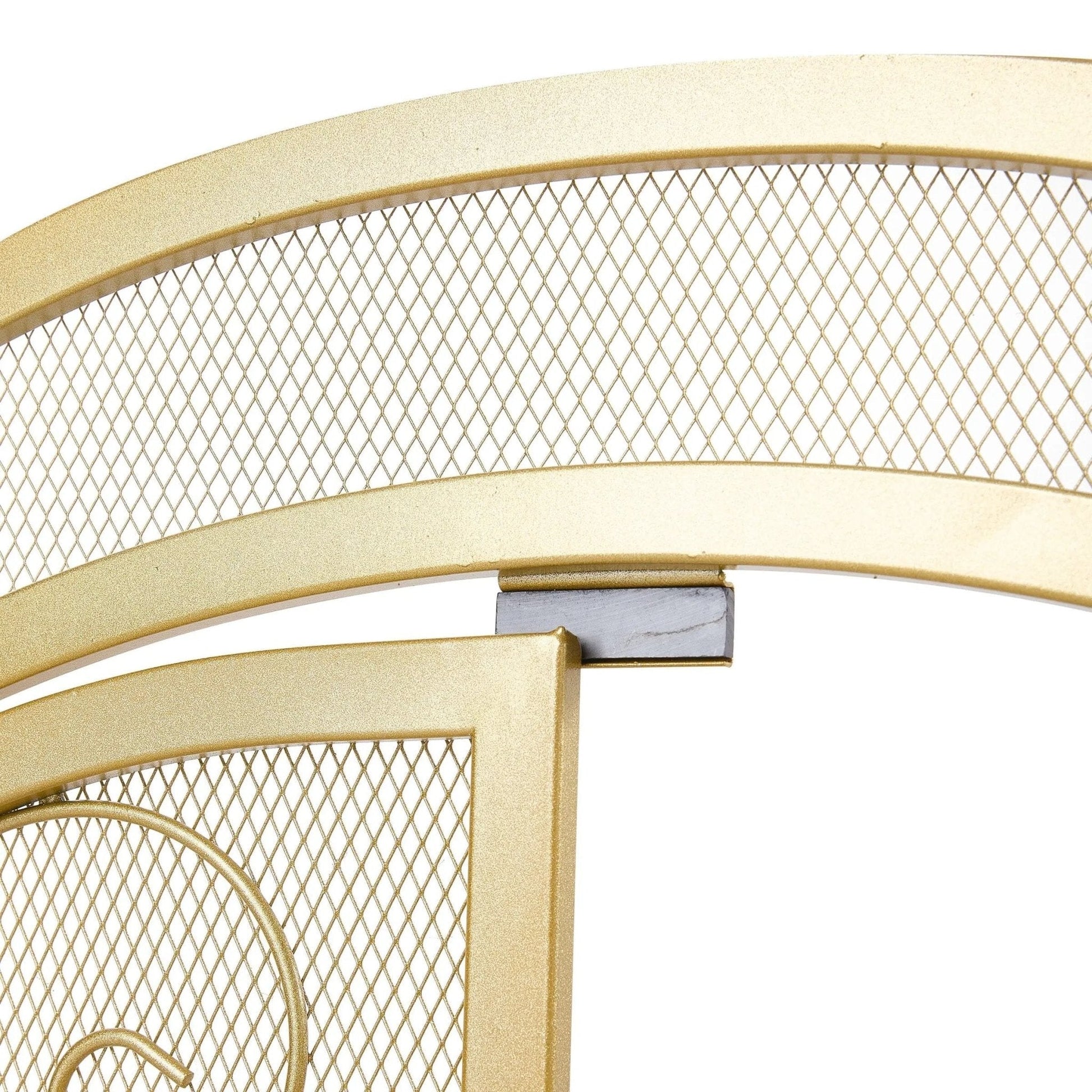 Smallbee Iron Fireplace Screen Gold Powder - Coated – 90x32x78.8cm - House Comfort