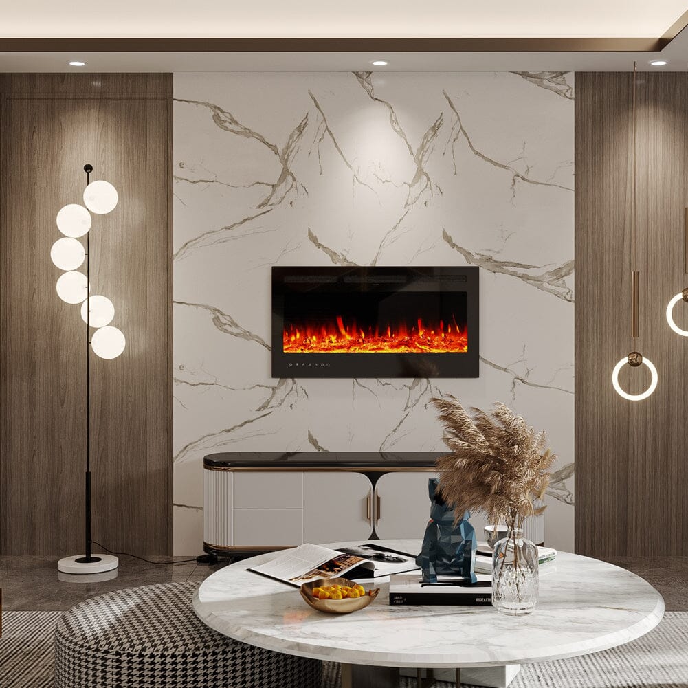 Smallbee Modern LED Wall Mounted/ Recessed Electric Fireplace - House Comfort