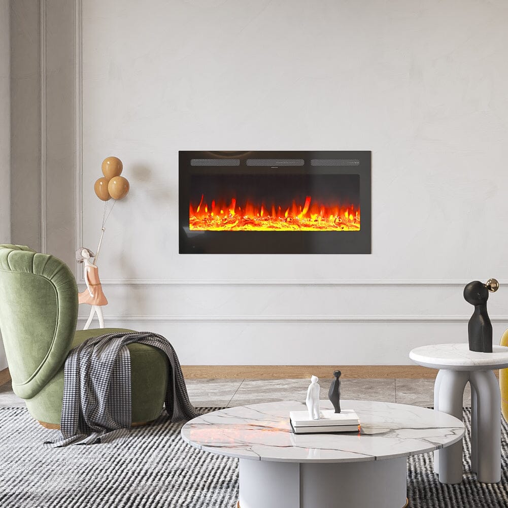 Smallbee Modern LED Wall Mounted/ Recessed Electric Fireplace - House Comfort