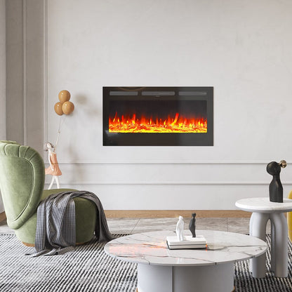 Smallbee Modern LED Wall Mounted/ Recessed Electric Fireplace - House Comfort