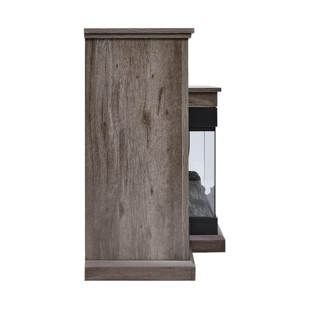 Smallbee Panoramic Glass Fireplace TV Stand with Storage Cabinets, Customizable Flames & Remote Control - House Comfort