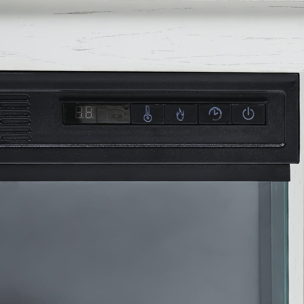 Smallbee Panoramic Glass Fireplace TV Stand with Storage Cabinets, Customizable Flames & Remote Control - House Comfort