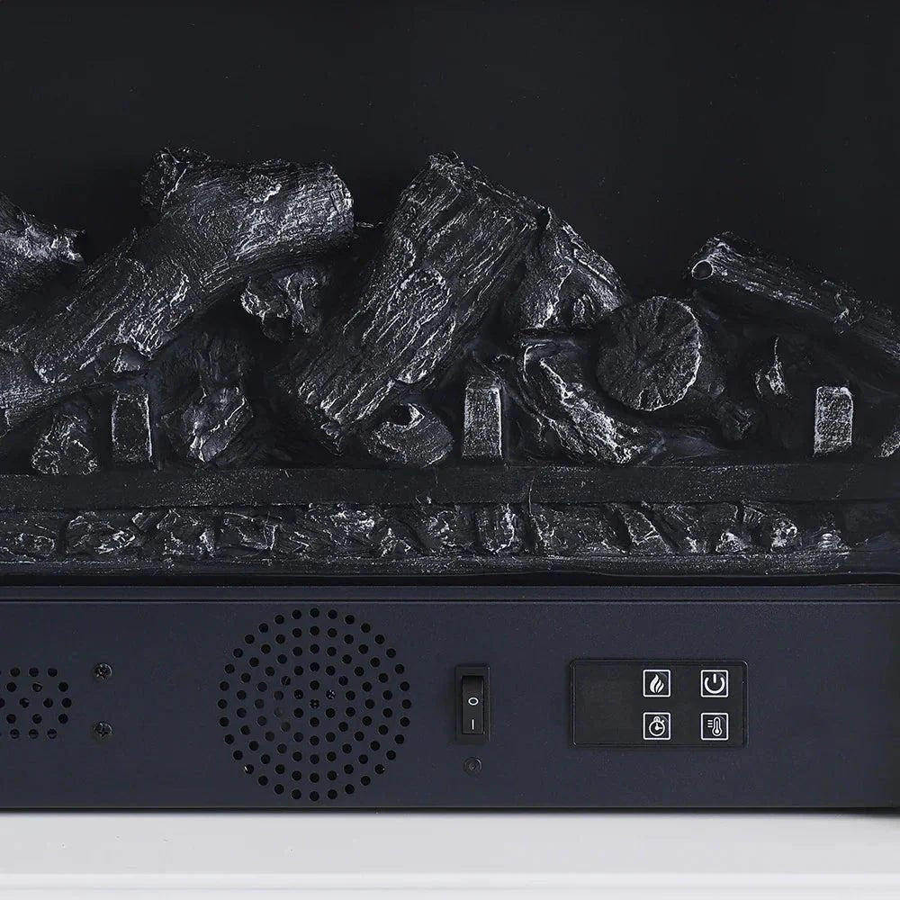 Smallbee Sophisticated White Freestanding Fireplace Mantel TV Stand with Electric Insert - House Comfort