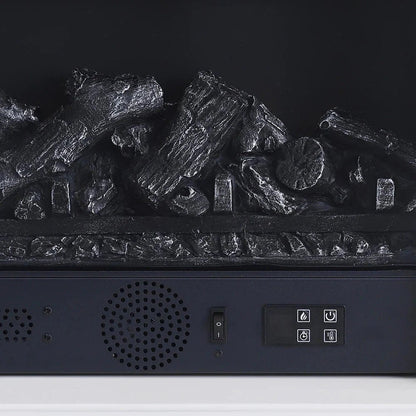 Smallbee Sophisticated White Freestanding Fireplace Mantel TV Stand with Electric Insert - House Comfort