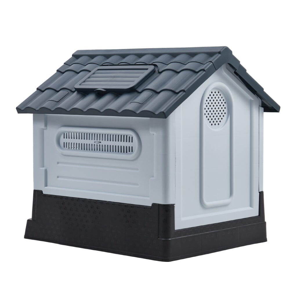 Small/Medium Weatherproof Comfortable Dog House Kennel with Skylight and Door - House Comfort