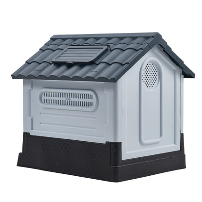 Small/Medium Weatherproof Comfortable Dog House Kennel with Skylight and Door - House Comfort
