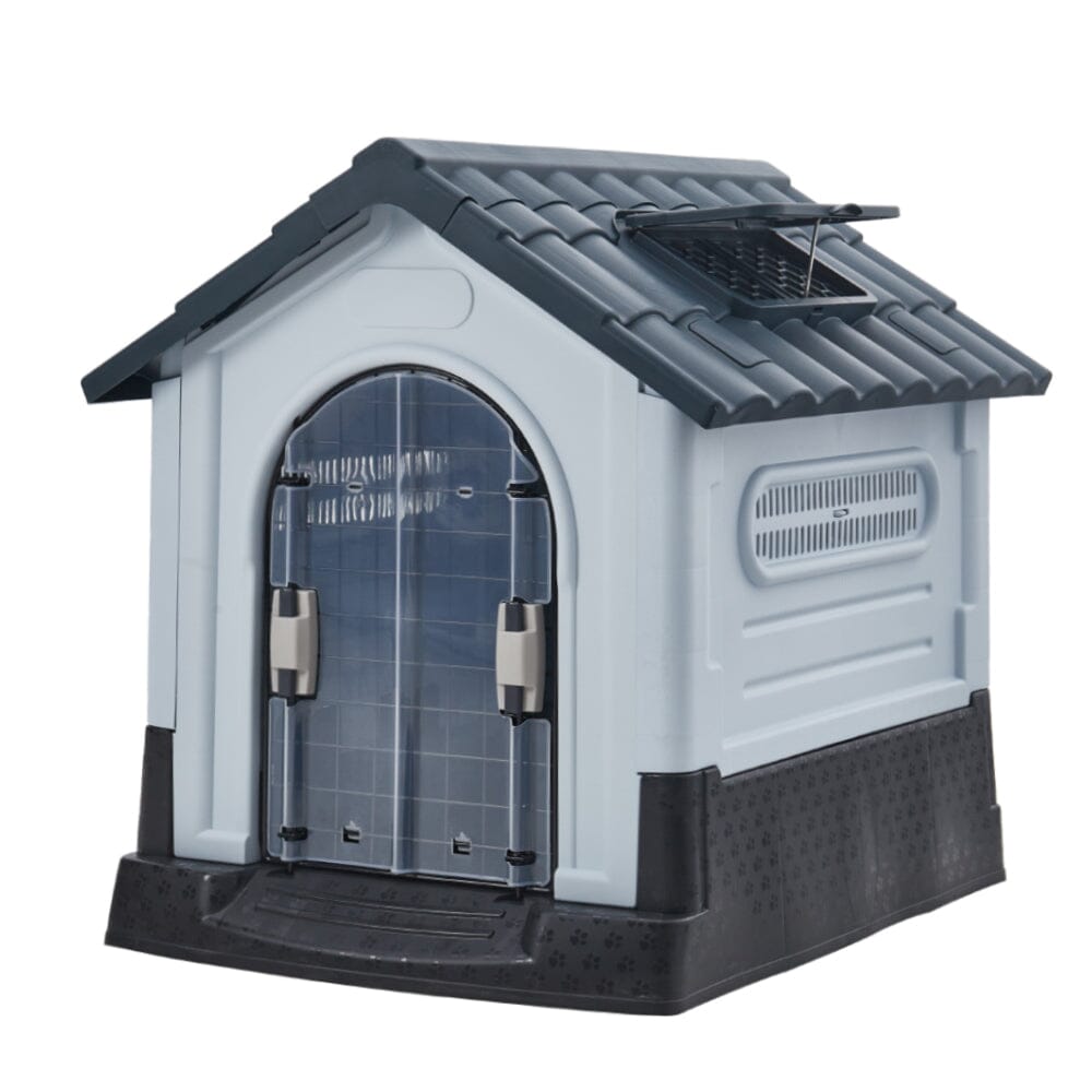 Small/Medium Weatherproof Comfortable Dog House Kennel with Skylight and Door - House Comfort