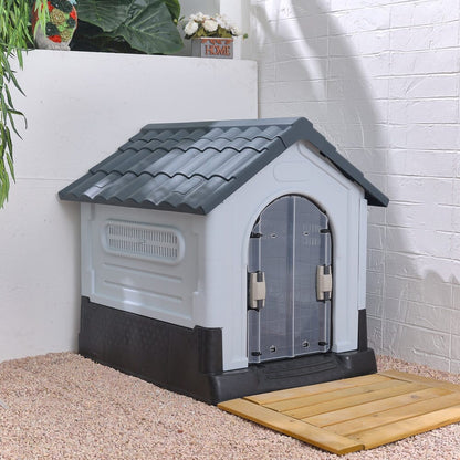 Small/Medium Weatherproof Comfortable Dog House Kennel with Skylight and Door - House Comfort