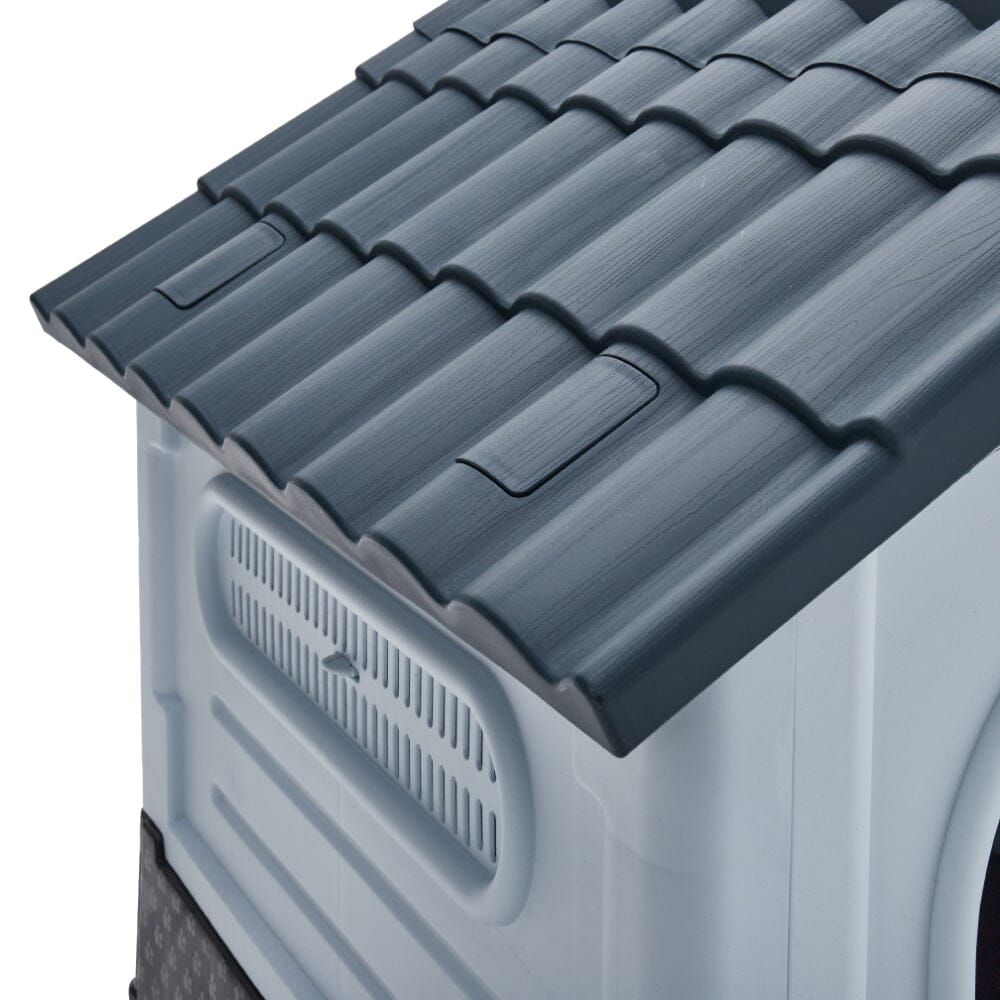 Small/Medium Weatherproof Comfortable Dog House Kennel with Skylight and Door - House Comfort