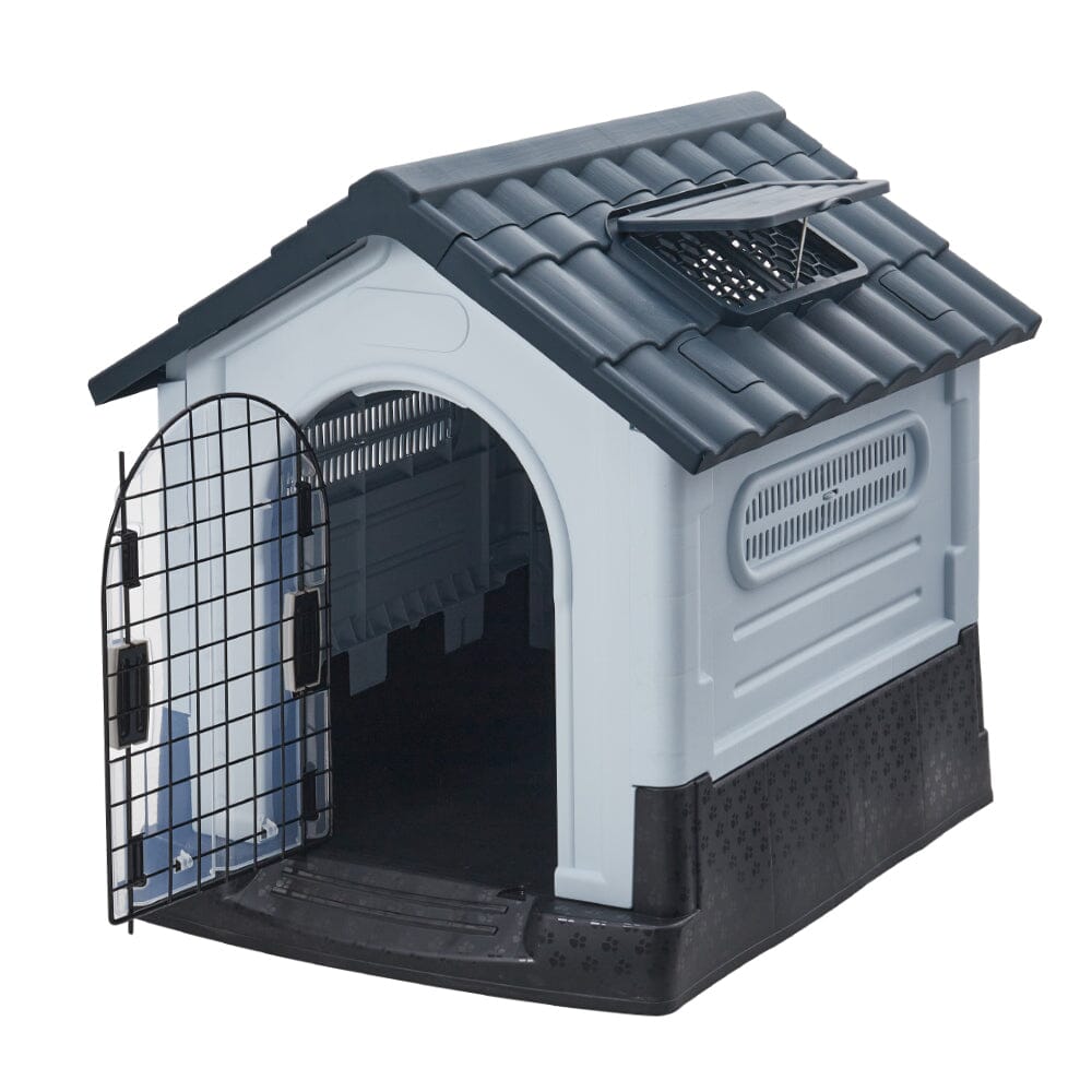 Small/Medium Weatherproof Comfortable Dog House Kennel with Skylight and Door - House Comfort