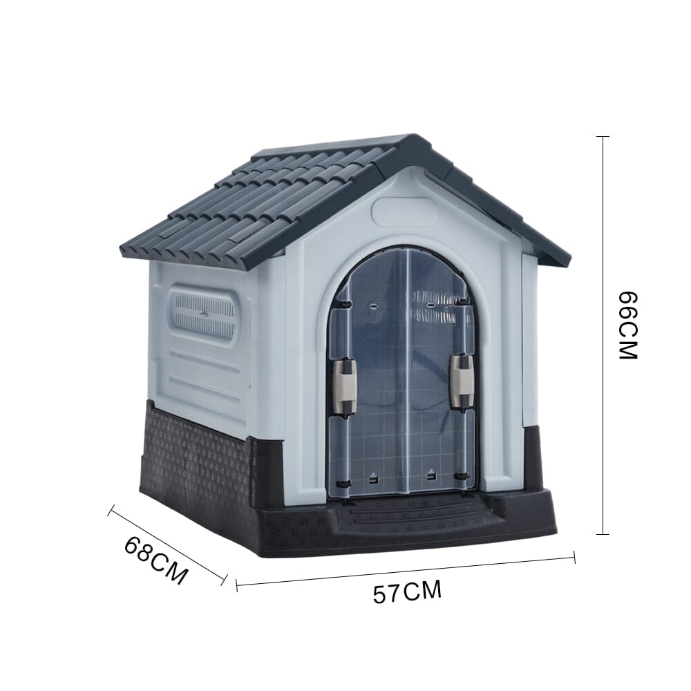 Small/Medium Weatherproof Comfortable Dog House Kennel with Skylight and Door - House Comfort