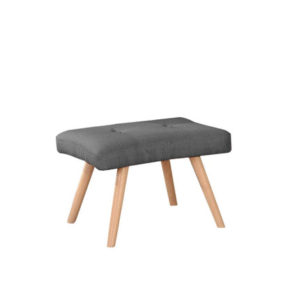 Soft Linen Wingback Lounge Chair and Footstool - House Comfort