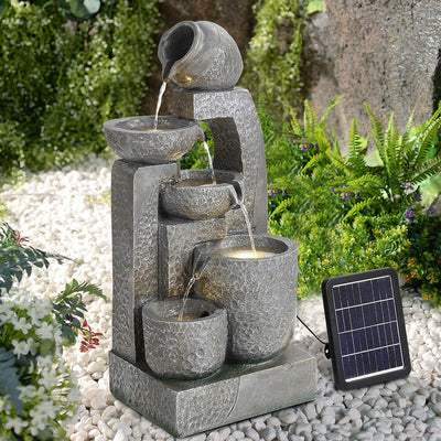 Solar 5-Tier Cascade Water Fountain for Outdoors secondary