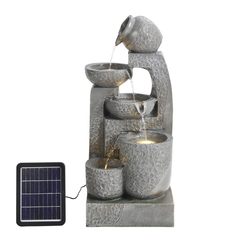 Solar 5 - Tier Cascade Water Fountain for Outdoors - House Comfort