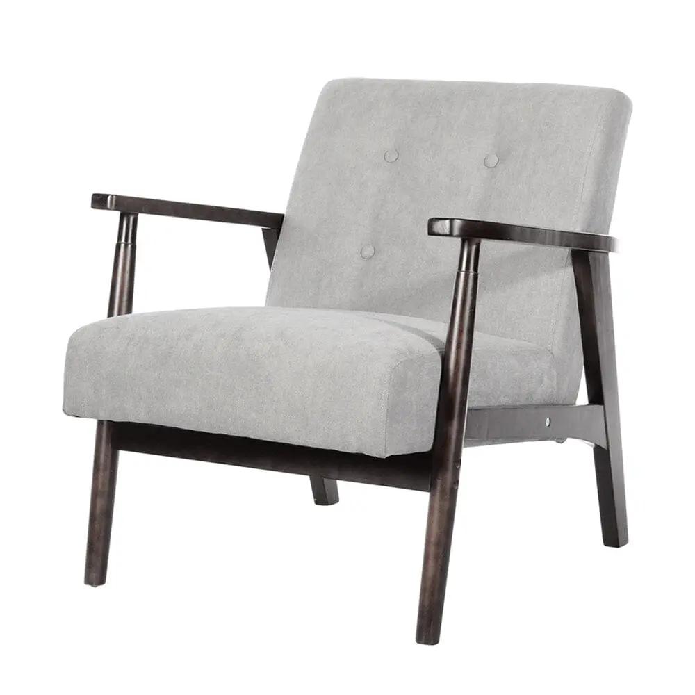 Solid Wooden Frame Upholstered Tufted Armchair - House Comfort
