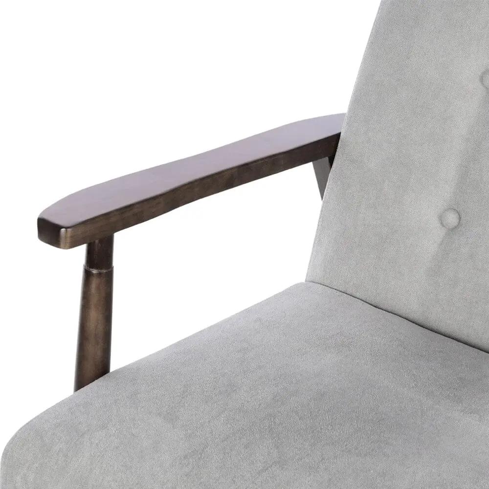 Solid Wooden Frame Upholstered Tufted Armchair - House Comfort