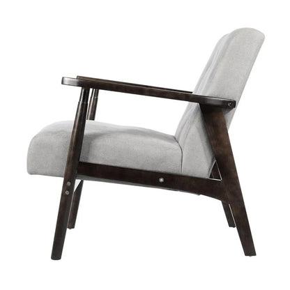 Solid Wooden Frame Upholstered Tufted Armchair - House Comfort