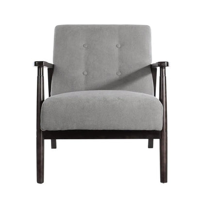 Solid Wooden Frame Upholstered Tufted Armchair - House Comfort