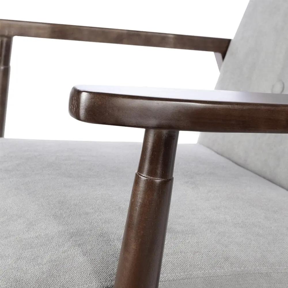 Solid Wooden Frame Upholstered Tufted Armchair - House Comfort