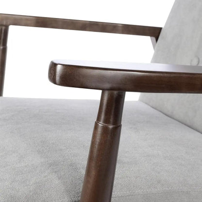 Solid Wooden Frame Upholstered Tufted Armchair - House Comfort