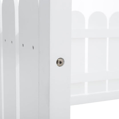 Solid Wooden House Bed Frame Low Toddler Bed with Fence and Roof - House Comfort