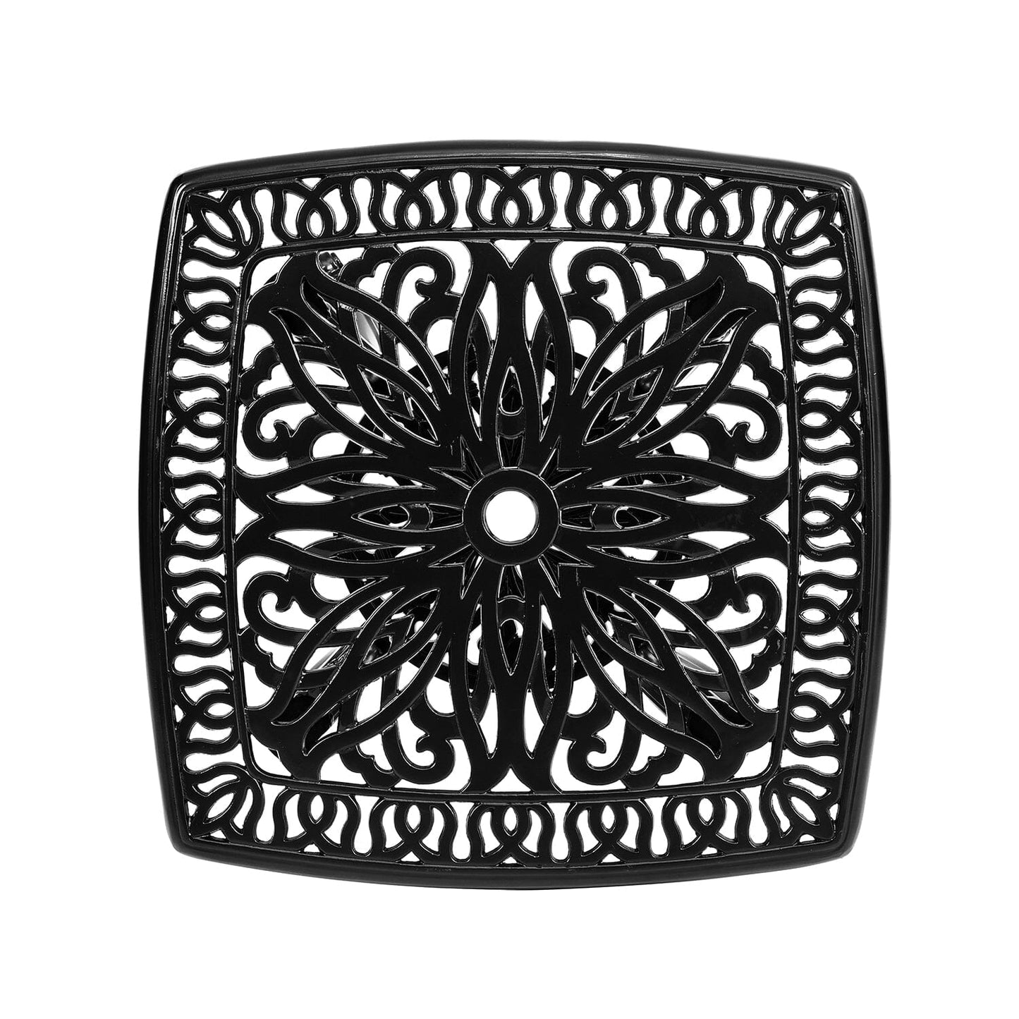 Square Cast Aluminium Outdoor Bistro Table Black - House Comfort