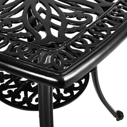 Square Cast Aluminium Outdoor Bistro Table Black - House Comfort