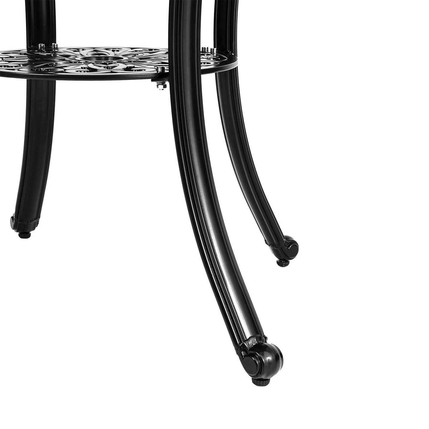 Square Cast Aluminium Outdoor Bistro Table Black - House Comfort